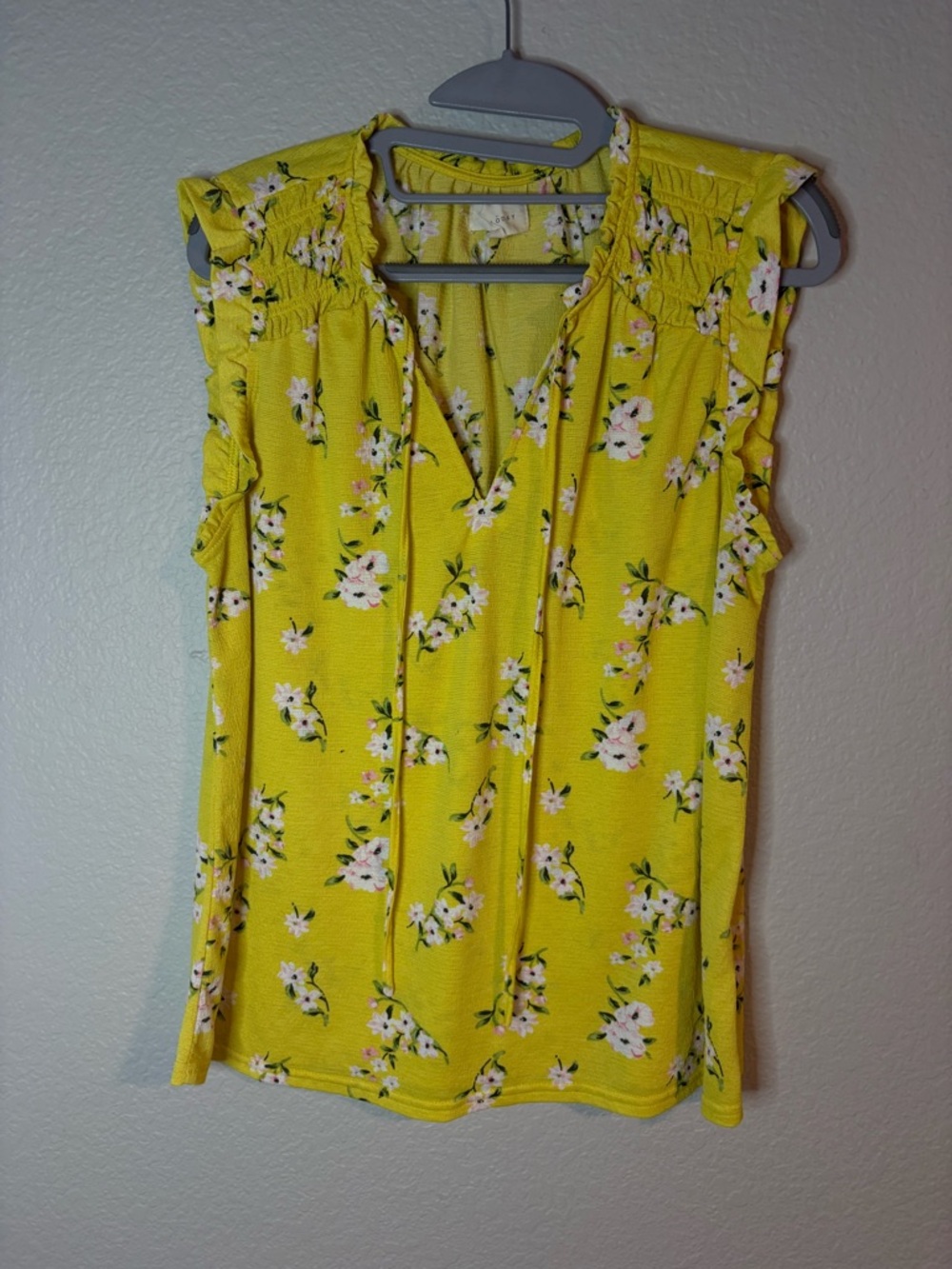 MELLODAY Yellow Floral Ruffle Sleeve Camisole